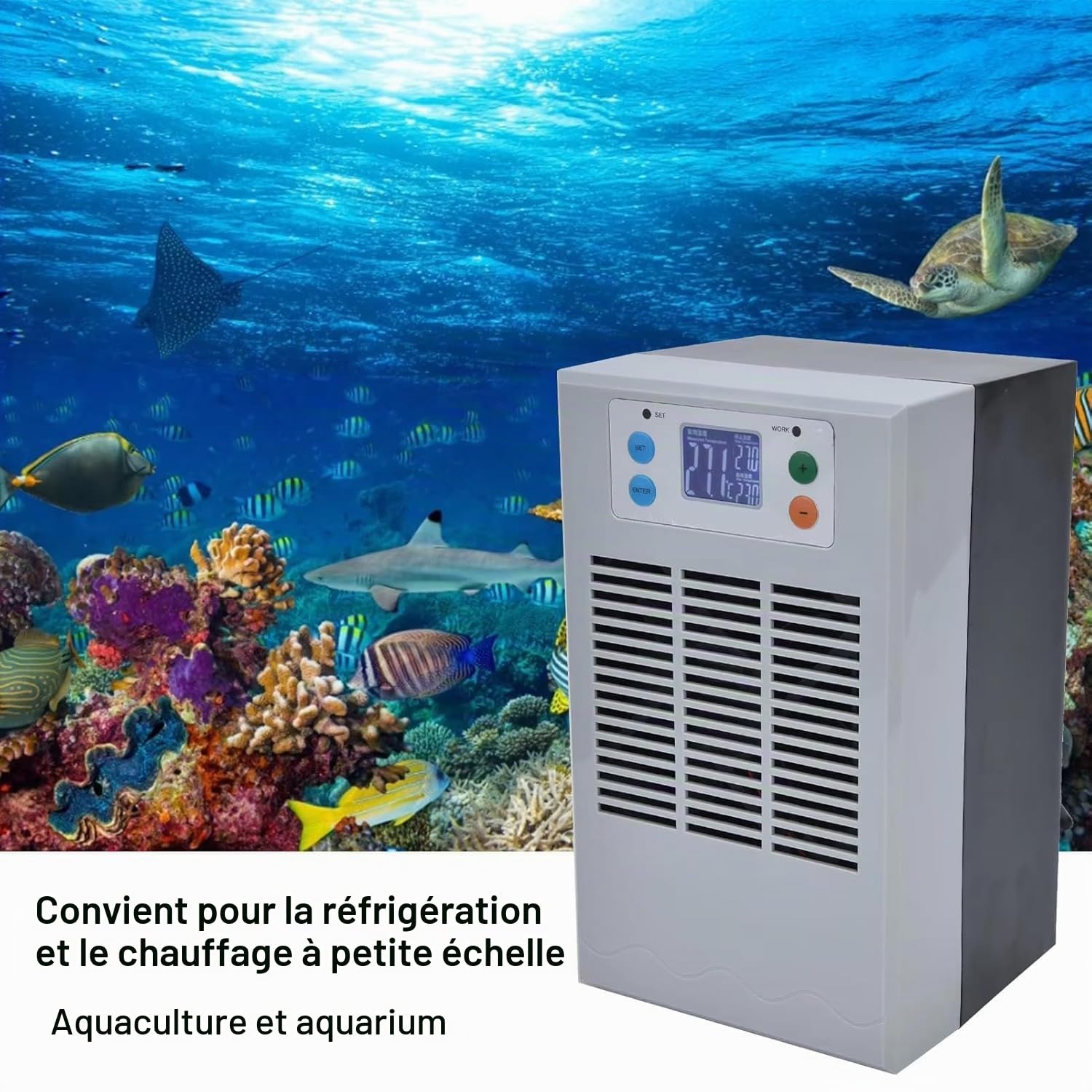 Qcwwy Refroidisseur D'aquarium Smart Electric Chiller Abs (Prise UE Pompe EU Plug 220V)