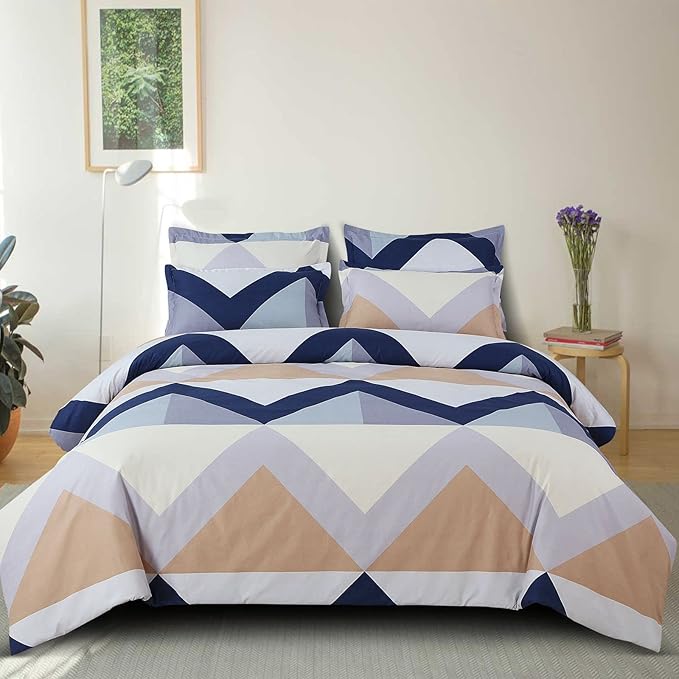 P Home Decor Super Soft Glace Cotton King Size Razai Cover Double Bed with Zipper Closure/Duvet Cover/Quilt Cover/Comforter Cover/Dohars - 90x100 inch (Blue)