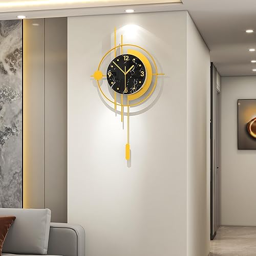 Relojes de pared grandes para decoración de sala de estar, reloj de pared moderno y grande, funciona con pilas, silencioso, sin tictac, para