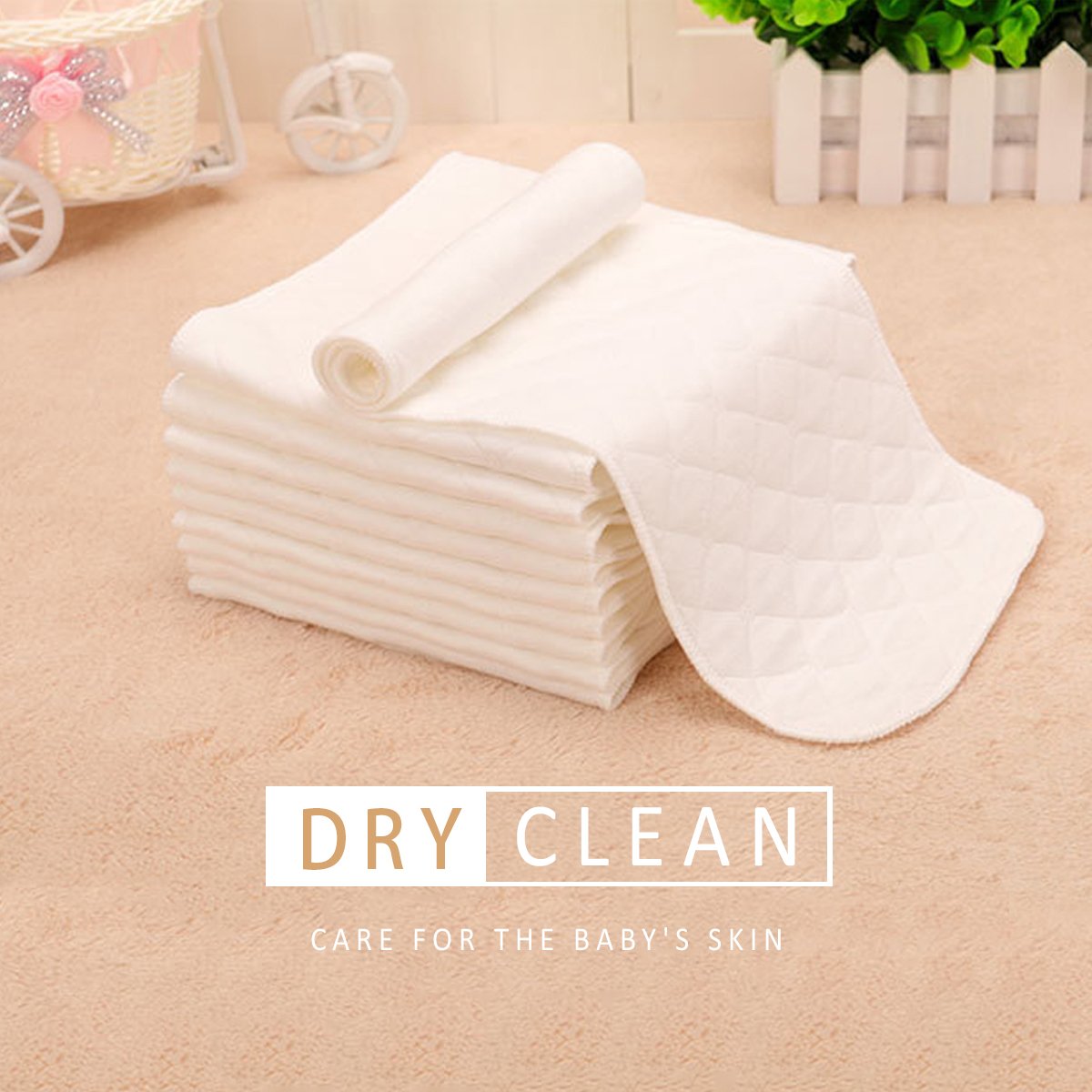 SONARIN Linges de Protection pour couche,Couche-culotte en tissu doux réutilisable Nappy Liners Super Absorbant Eau,Paquet de 10(6 layers)