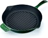 Lava Premium Series - Cast Iron Grill Pan, Round, 28 cm, Solid Handle, Enamel, Majolic Green