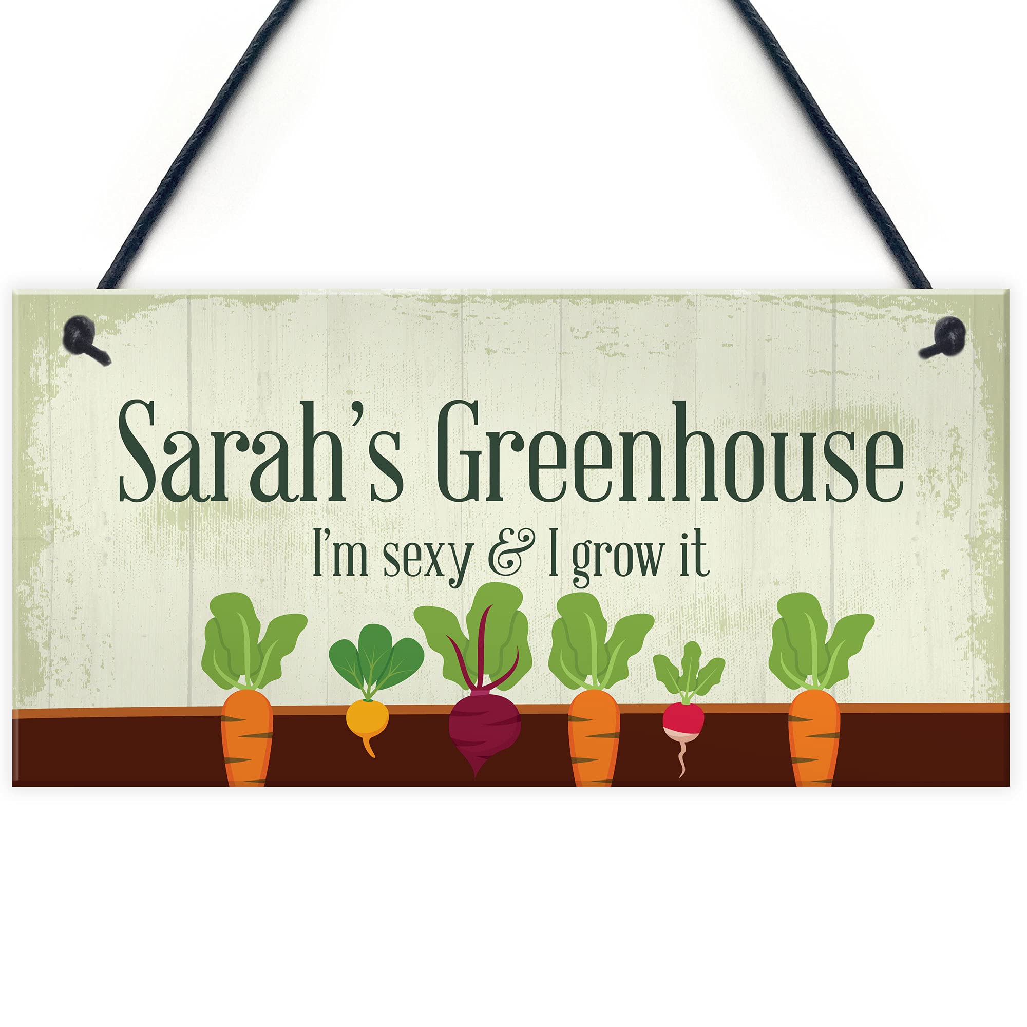 RED OCEAN Personalised Greenhouse Sign Shed Plaque Outdoor Sign Funny Garden Sign