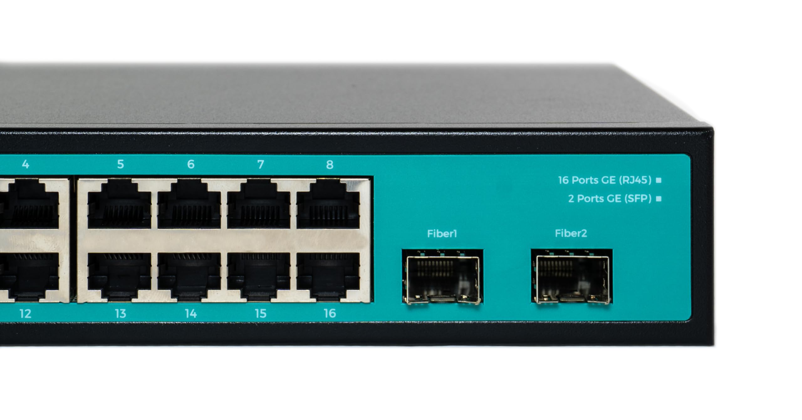 Switch 16 Porte Gigabit Unmanaged + 2 Porte SFP, Montaggio Rack 19", Alta Velocità, Plug & Play, Espandibilità in Fibra, Ideale per Reti Aziendali (SW-UG16L2SRM)