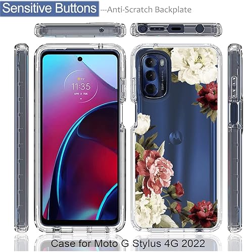 Miniatura 5 de Tothedu XT2211 - Funda para Moto G Stylus 2022 4G, funda con protector de pantalla de vidrio templado, funda protectora de cuerpo completo con