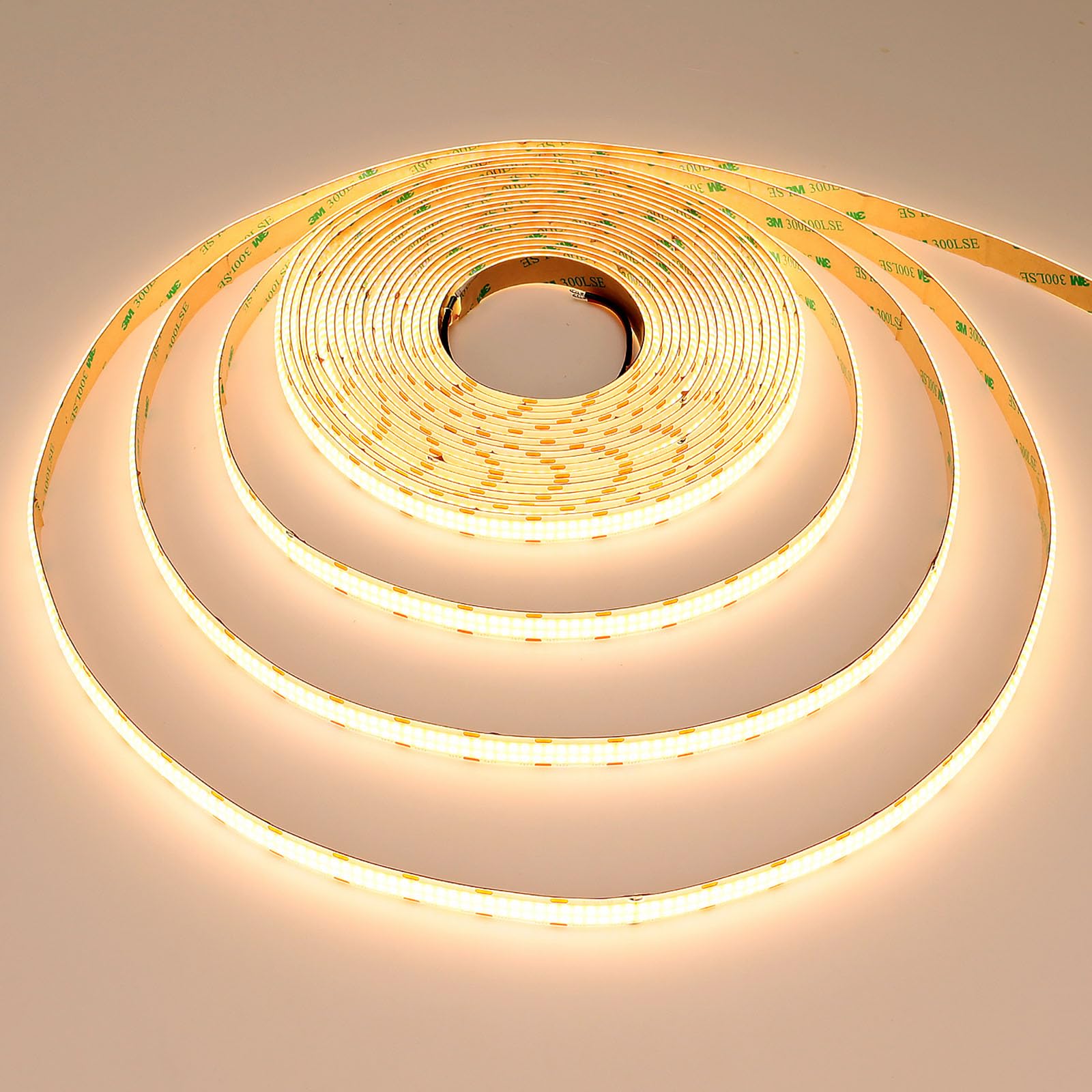 GOMING Doble Fila Tira LED COB 24V 10M Blanco Natural 4000K IP65 Impermeable CRI 93+ Brillo Alto 20000lm Alta Densidad 600LED/M Luces LED para Sala de Estar Dormitorio y Más(Sin Alimentación)