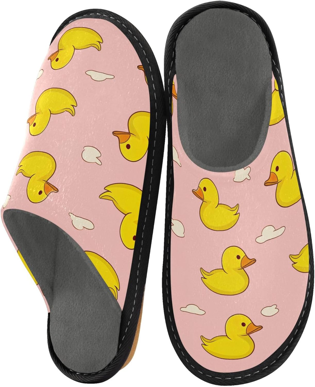 Cute Duck House Slippers – Cozy Fuzzy Slippers for Guests, Washable & Disposable, Perfect for Shoeless Home, Spa & Hotel Use A111529