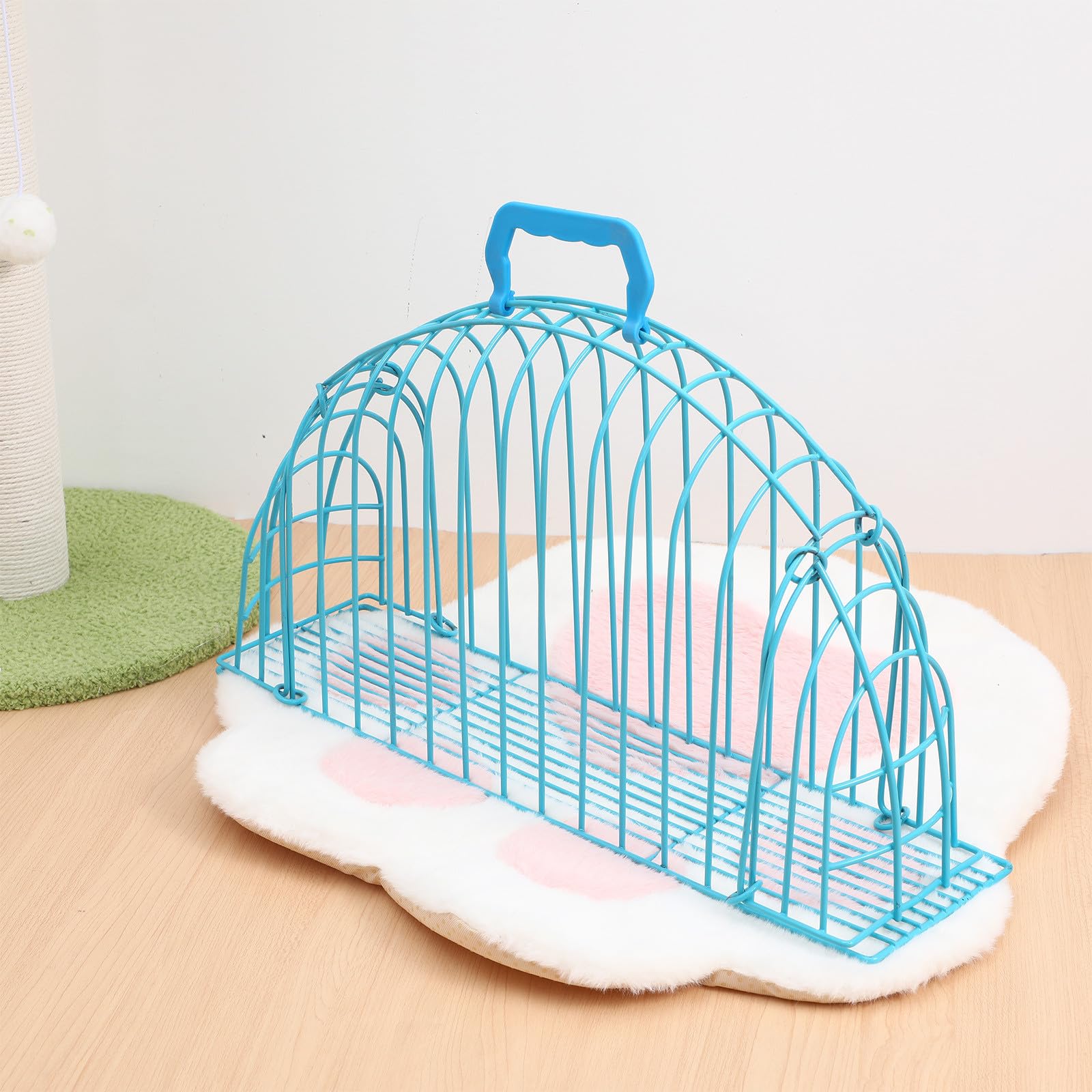 SOLUSTRE Jaula de Aseo para Gatos, Jaula de Ducha para Gatos, Jaula de baño para Uso doméstico, diseño Transpirable, Tacto cómodo, Color Azul, para pequeños Perros y Gatitos