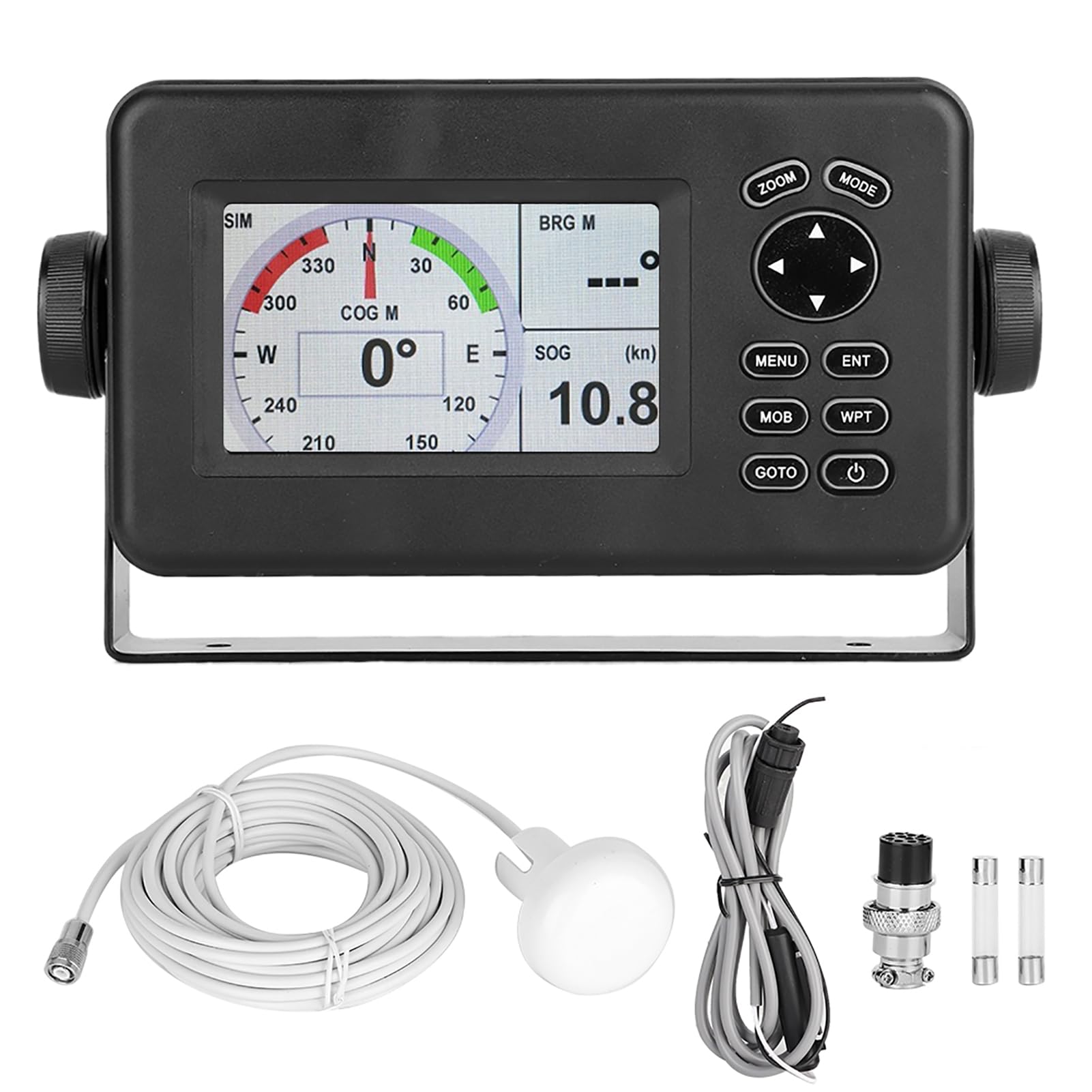 Tbest Navegador GPS Marino LCD a Color 528A de 4,3 Pulgadas con Transpondedor AIS Combinado para Barcos, Embarcaciones Pesqueras y Embarcaciones de Recreo Material ABS. El Tamaño de