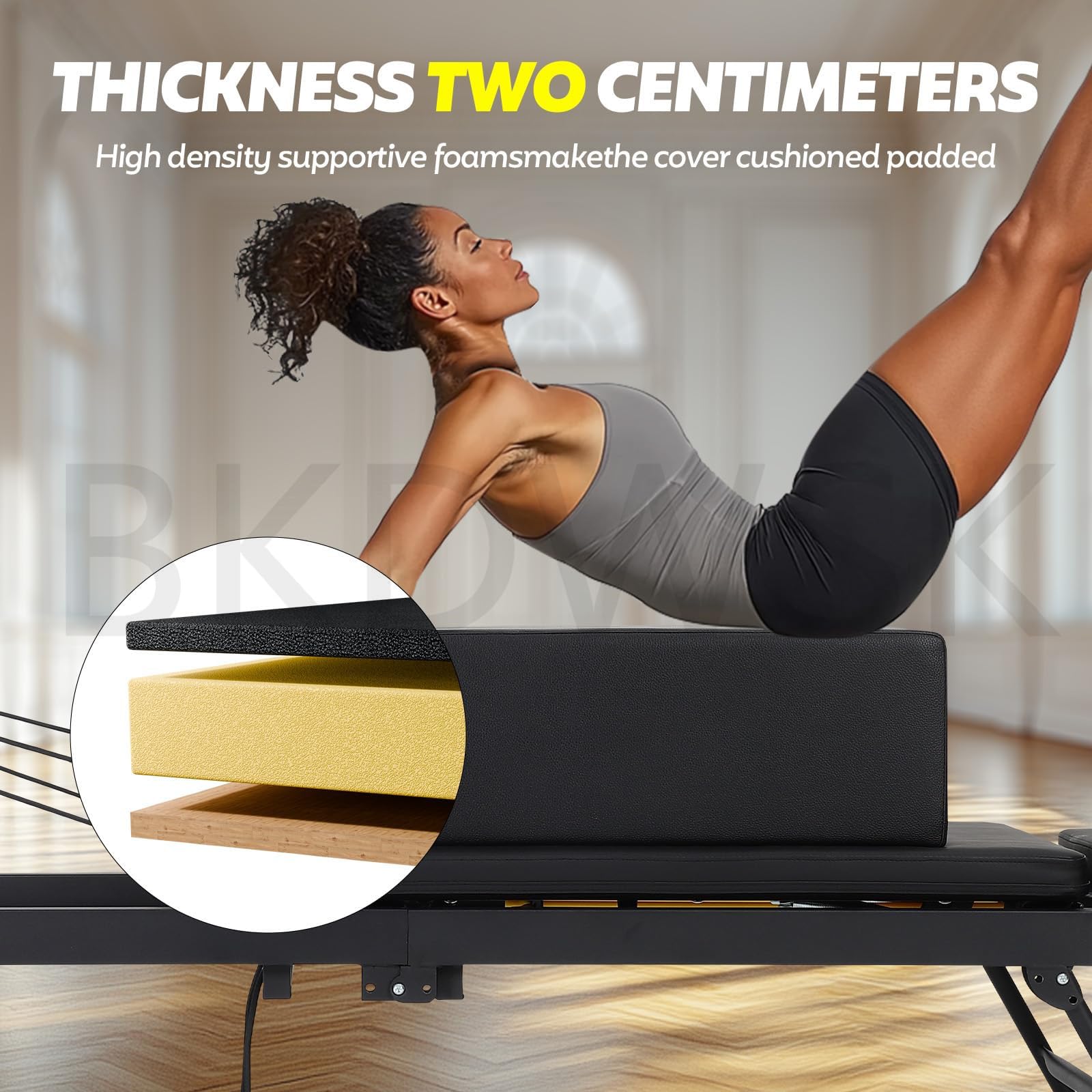 Pilates Sitting Box, 67 X 42 X 24 Cm, Accessori per Riformatori di Pilates per Esercizi per Migliorare la Gamma di Movimento, Flessibilità e Forza,A