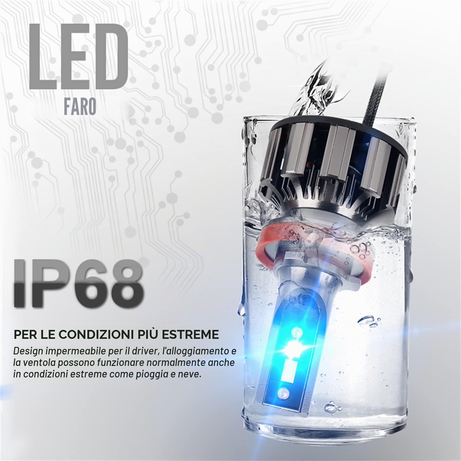 SCOZIA Lampadine per fari LED RGB, conversione fari Bluetooth RGB + LED abilitata per app, kit di conversione fari IP68 impermeabile, installazione rapida, confezione da 2, H4
