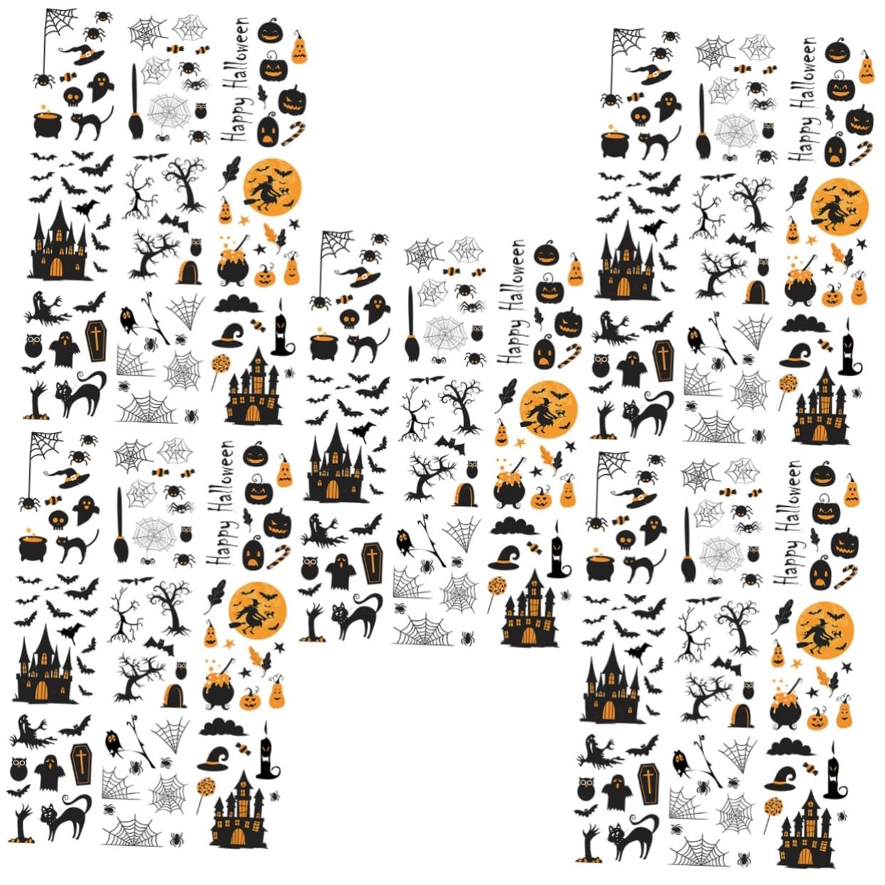 HEMOTON 45 Hojas Pegatinas Halloween Horror con Diseño de Arañas Pegatinas Impermeables para Decoración de Fiesta y Laptop Set de Unidades