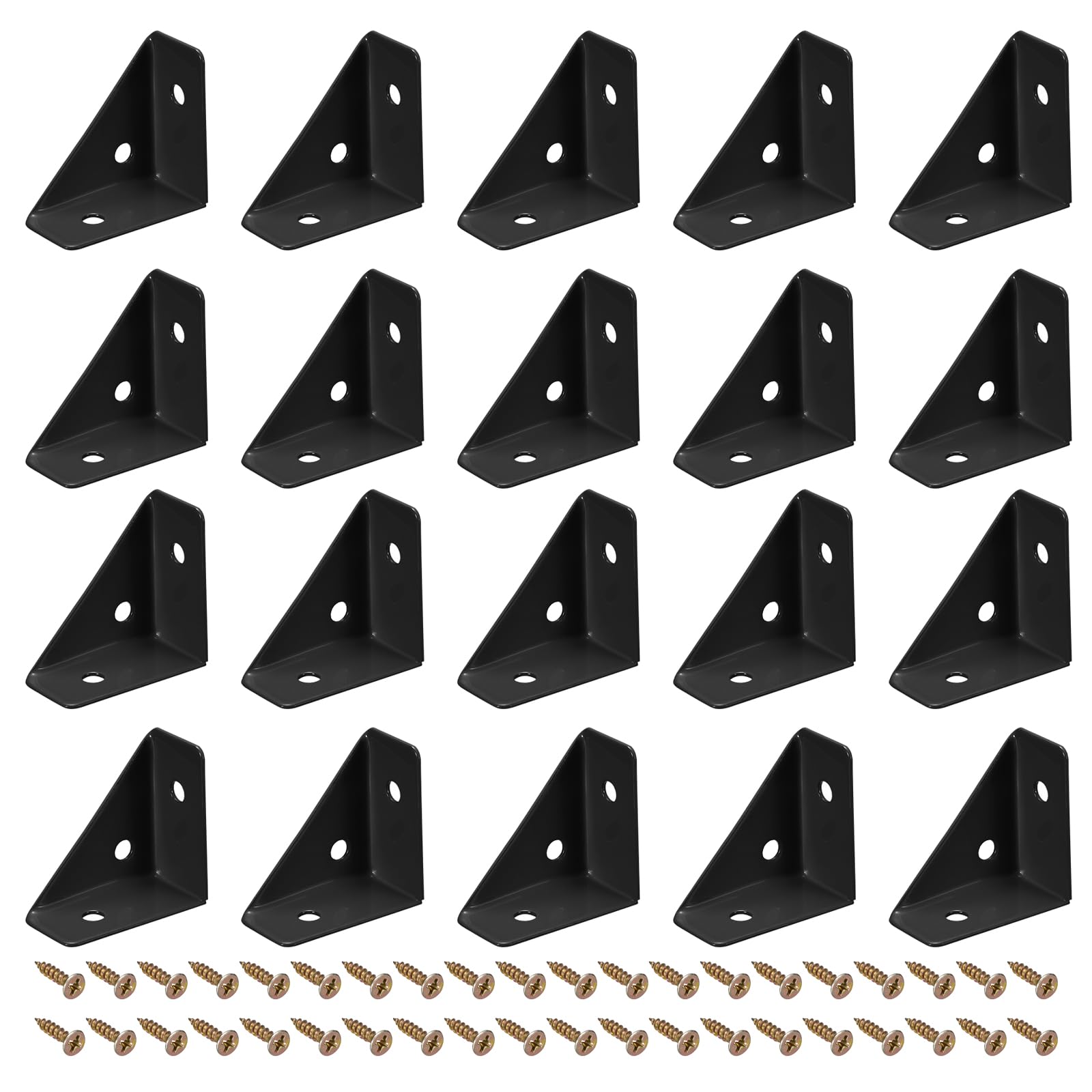 Équerre d'angle 38mm noir fixation meuble bois vis incluses équerre de renfort lit x20