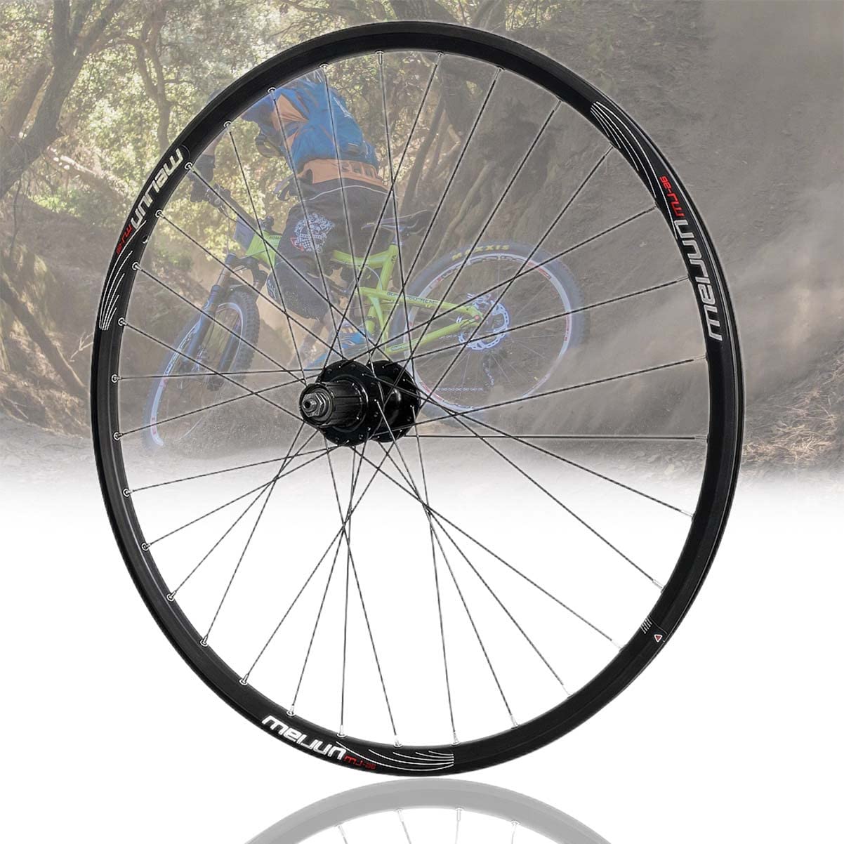 Asiacreate MTB Wheelset 27.5/29 Inch Mountain Bicycle Wheel Set Quick Release Disc Brake 32 Spokes Rim 7/8/9/10 Speed Cassette Hub (Color : Rear Wheel, Size : 27.5inch)