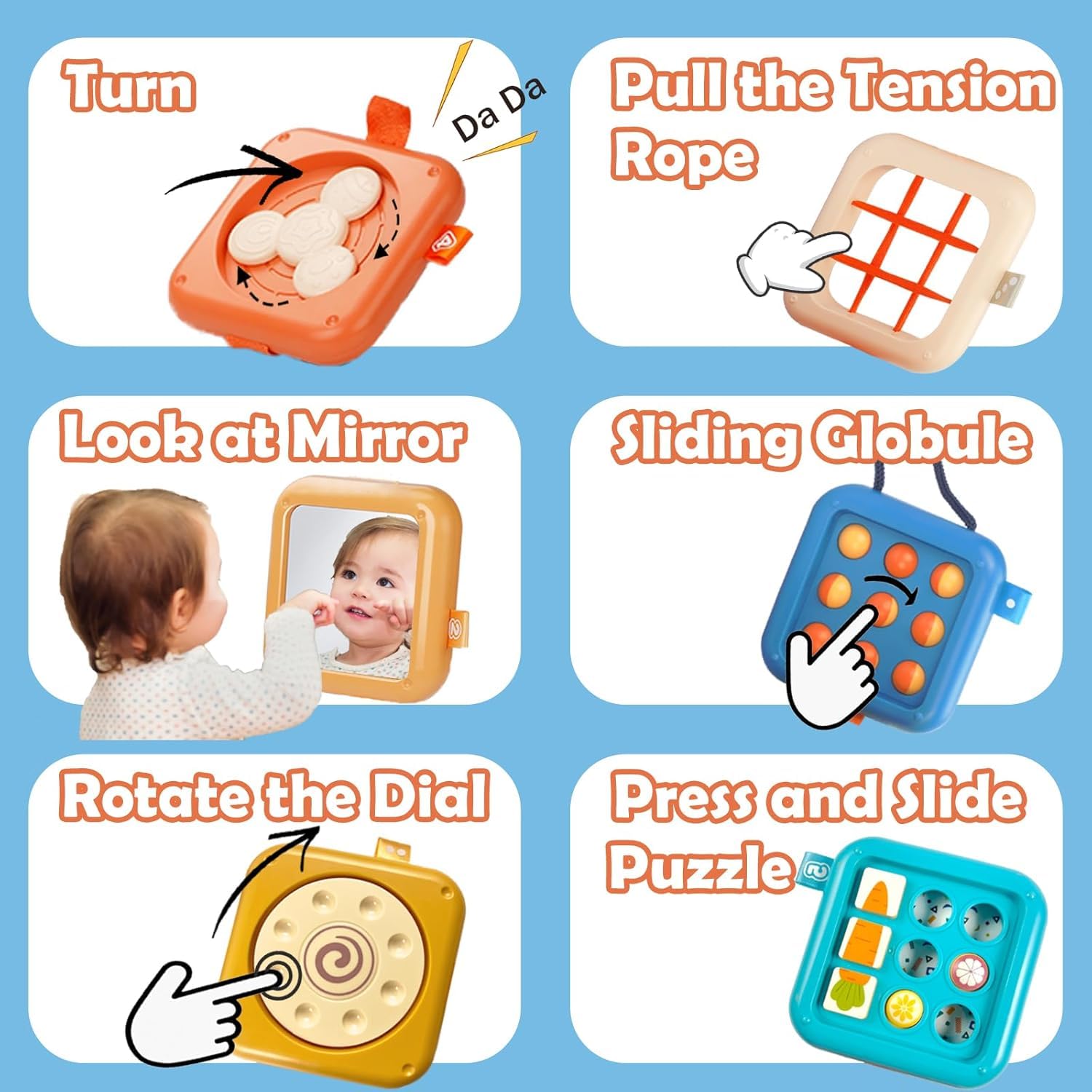 Toddler Travel Toys,Activity Cube,Baby Busy Board,Travel Toys for Toddlers on Plane Montessori Activity toys - Image 3