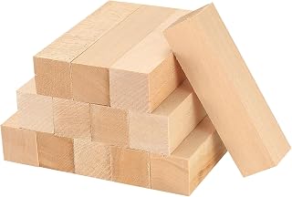 13pcs Unfinished Basswood Carving Blocks for Whittling Crafts - Smooth 3.9x1x1 Inch Wood Blanks for Beginners & Experts