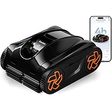 Pool Cleaner K60, 6H Runtime Cordless Robotic Pool Vacuum, Touch Screen, Smart Navigation, Cleans Floor, Walls, Waterline, Ideal for Above & In-Ground Pools, Self-Parking