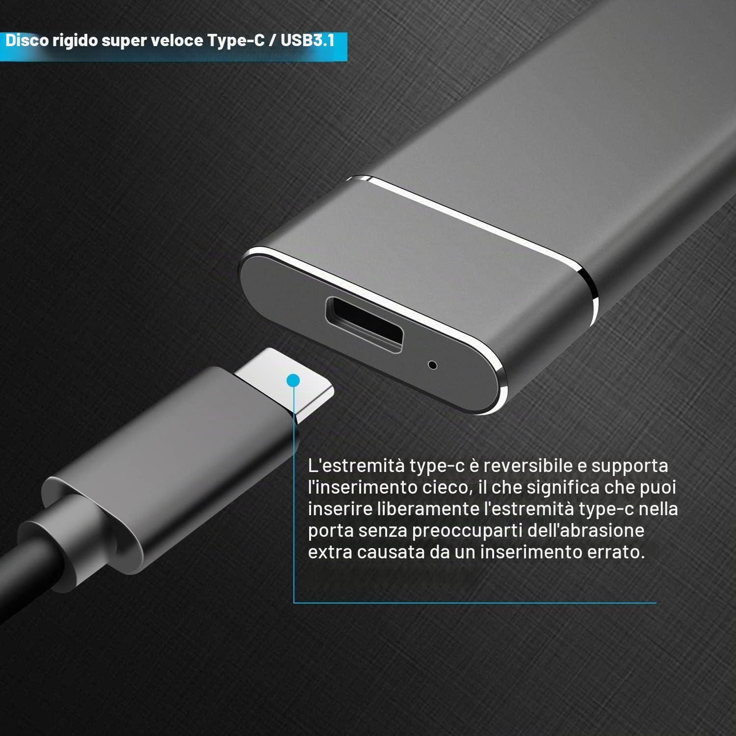 SSD disco a stato solido portatile da 2 TB, grande capacità, ultra-veloce, unità di memoria esterna mobile per computer portatile/desktop