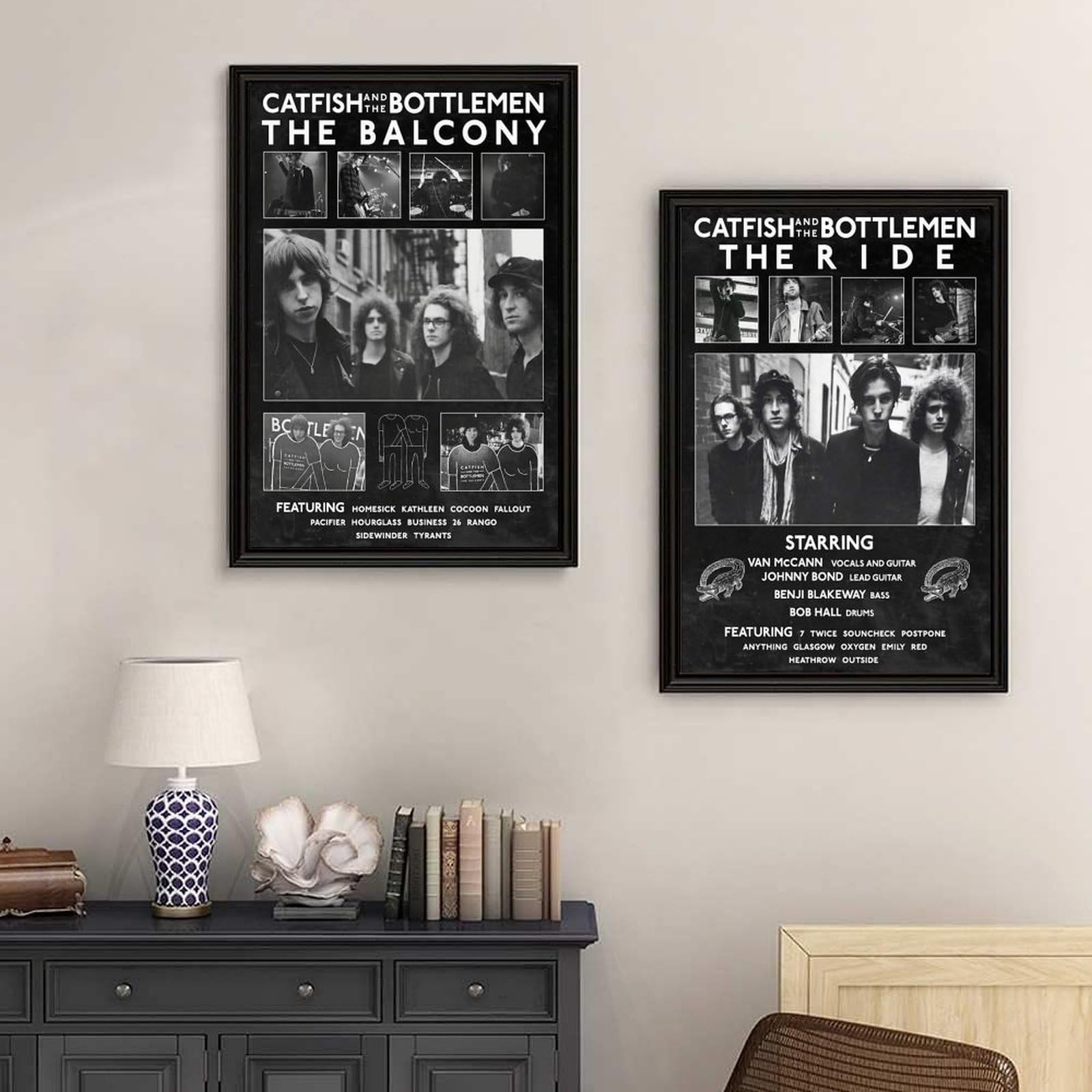 Duanyao 2 PCS Catfish And Poster The Bottlemen Music Rock Band Vintage Wall Art Canvas Posters Room Decorative Aesthetic Print Decor 12x18inch(30x45cm) Style-1