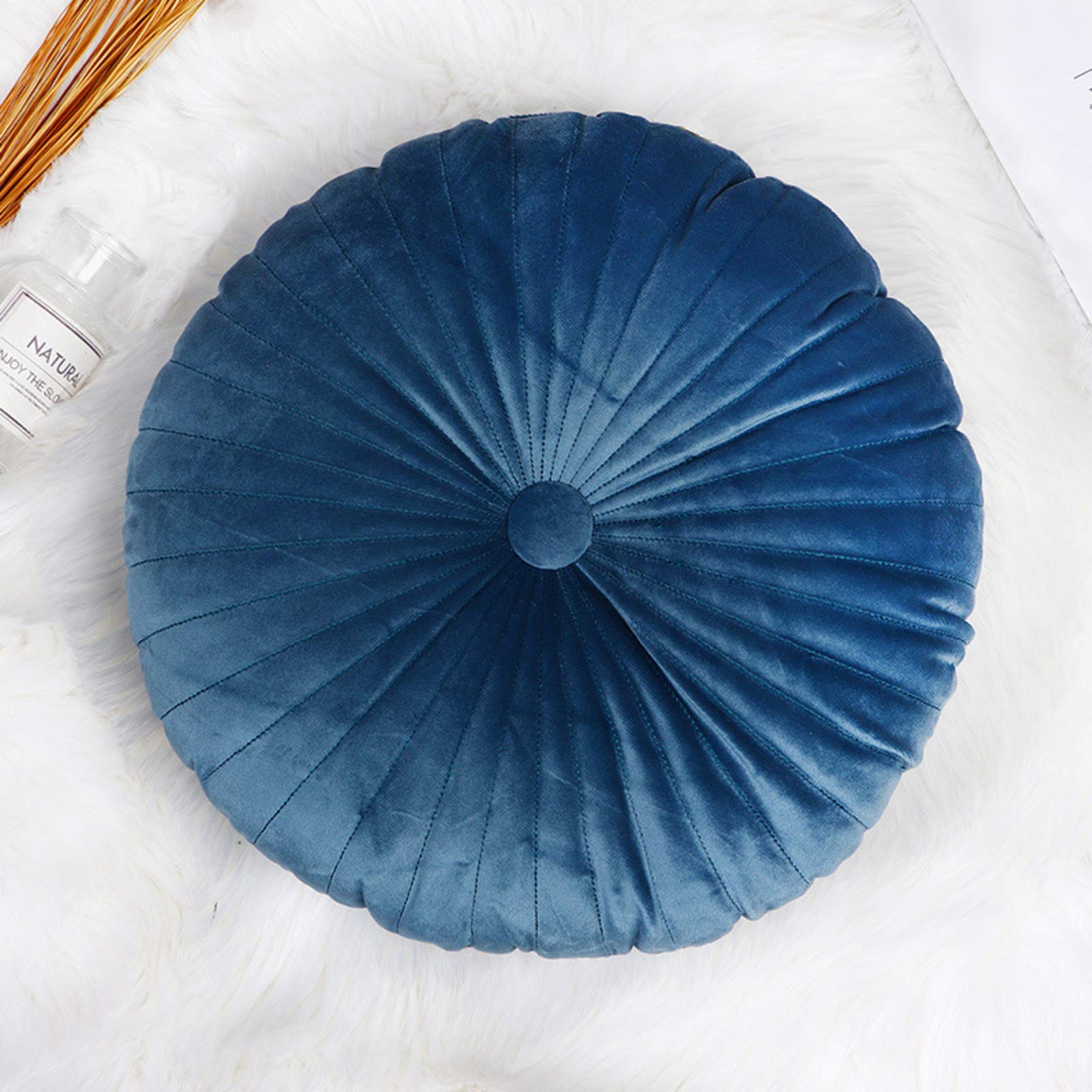 Coussin de chaise en velours bleu marine | Assise capitonnée élégante 35x8cm
