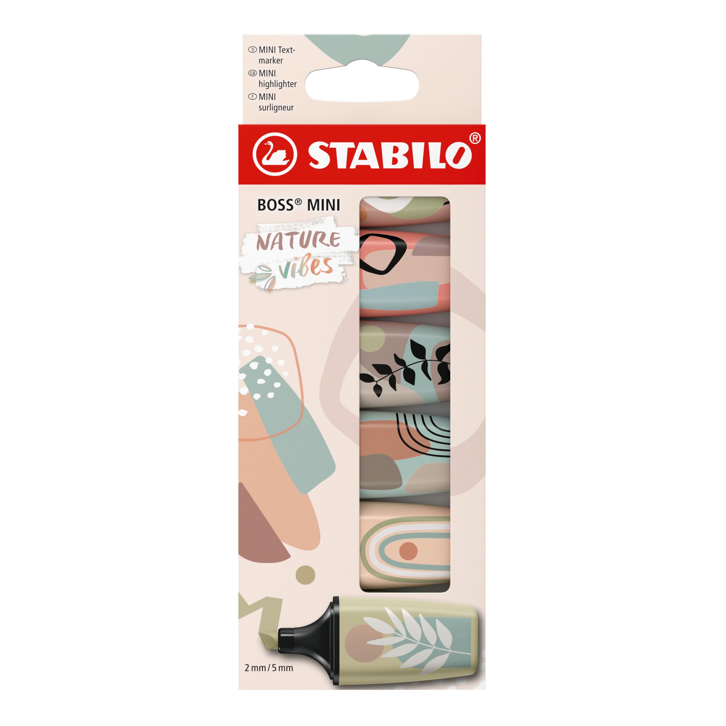 STABILO BOSS MINI Naturevibes - Highlighter - Pack of 6 - Assorted Colours