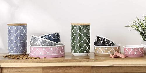 Miniatura 5 de Bone Dry Trellis Paw Print - Recipiente para golosinas para mascotas con tapa de bambú, tarro de golosinas para perros y gatos para almacenamiento