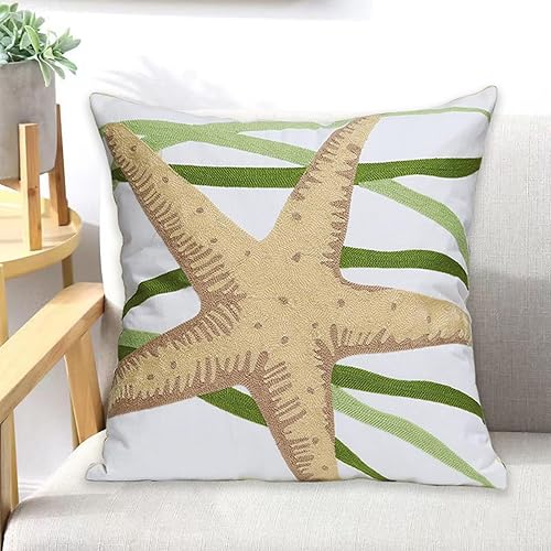 UnionKK 1 funda de cojín decorativa para el hogar, funda de cojín cuadrada de algodón sólido bordado, 18 x 18 pulgadas (naranja)