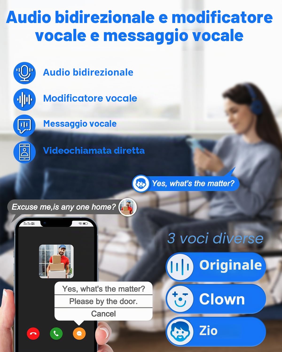 UCOCARE 4MP Citofono senza fili da Esterno, WiFi Campanello, Video Citofono con Telecamera, Scheda Memoria 32 GB Inclusa, Nessun Canone Mensile, Rilevamento Movimento, Visione Notturna, Videochiamata