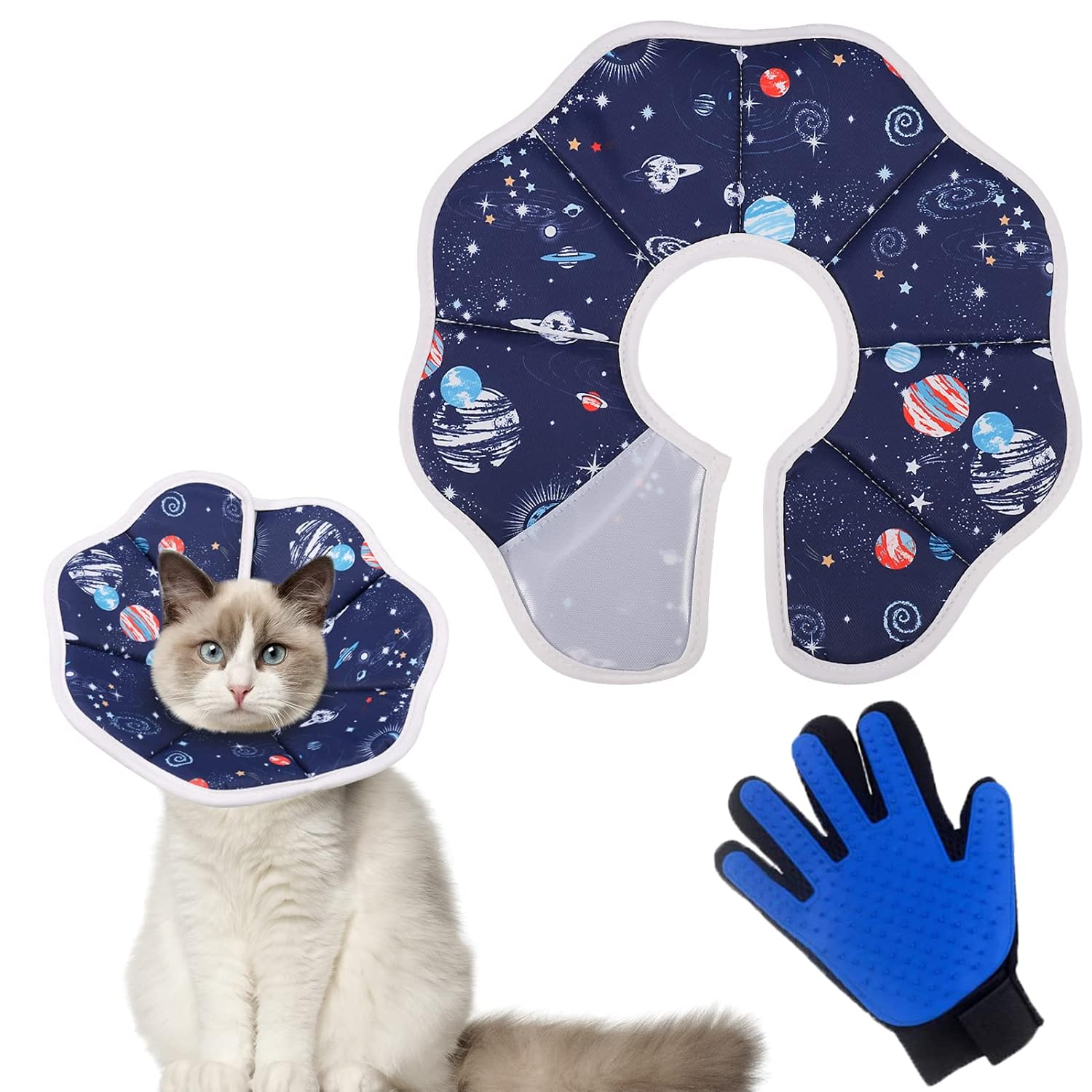 Soft Cat Cone Collar, Protective Cute Small Cat Recovery Collar, Adjustable Recovery Cone Collar
