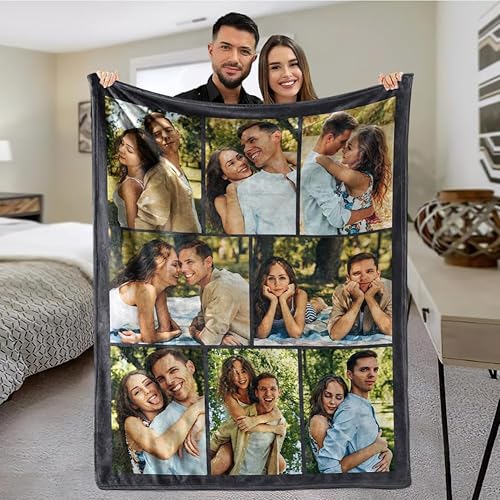Miniatura 9 de Mantas personalizadas con fotos, regalos para novio, regalos personalizados para parejas, manta con imagen personalizada "I Love You", regalos de
