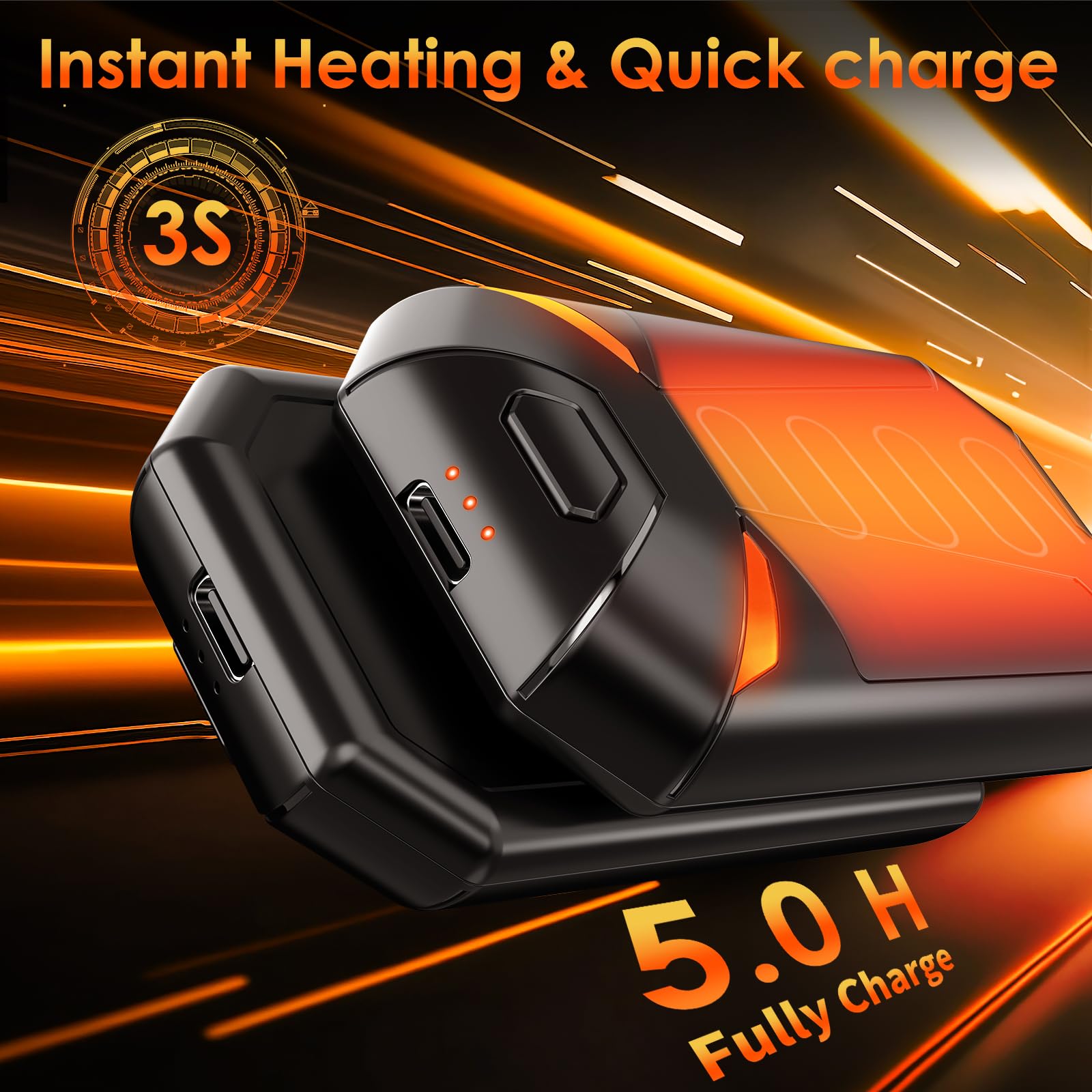 YAZEKY Chauffe Main Rechargeable, Chaufferette Main 2 en 1 Magnetique，Cadeau Techniques pour Noel Hommes Femme Chass, 3 Modes Chauffe Electrique Main Reutilisable Portable pour Camping, Golf