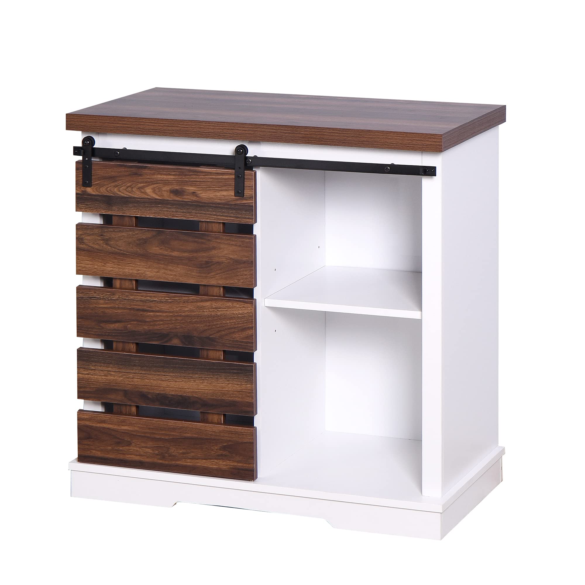 Buy HomVent Farmhouse Storage Cabinet Sliding Barn Door Buffet Cabinet 