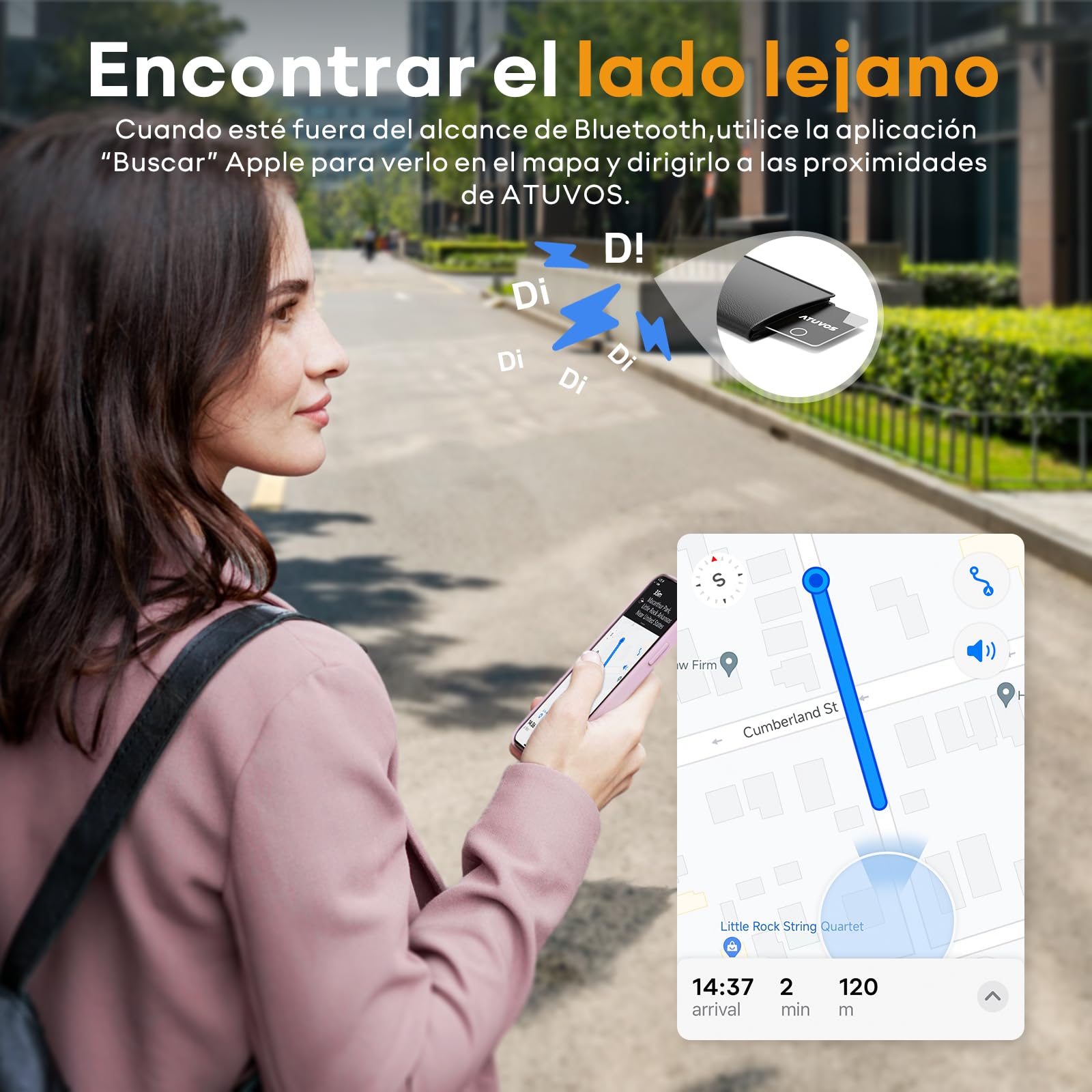 ATUVOS Air Tag Card Tracker 1.6mm 2 Pack Negro, Bluetooth Smart Localizador Compatible con APP Buscar Apple (Sólo iOS, Android Not Supported), Rastreador Buscador para Cartera, Maletas, Pasaporte, etc — view 4