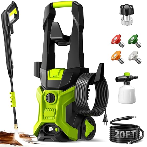 Electric Pressure Washer - 2.5 GPM Portable Lightweight Power Washer