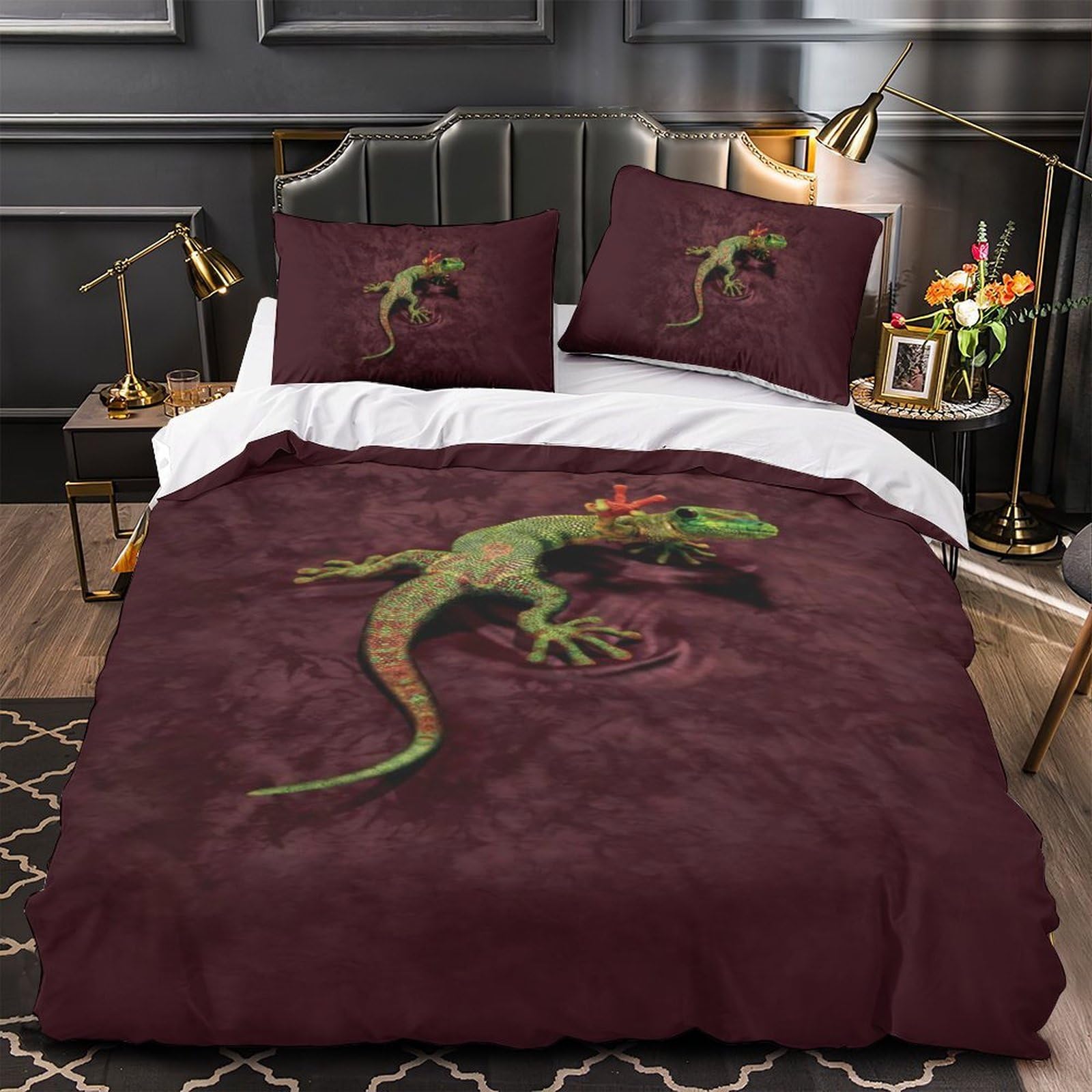 Housse de couette animal 3D lézard pour sublimer une chambre d'enfant