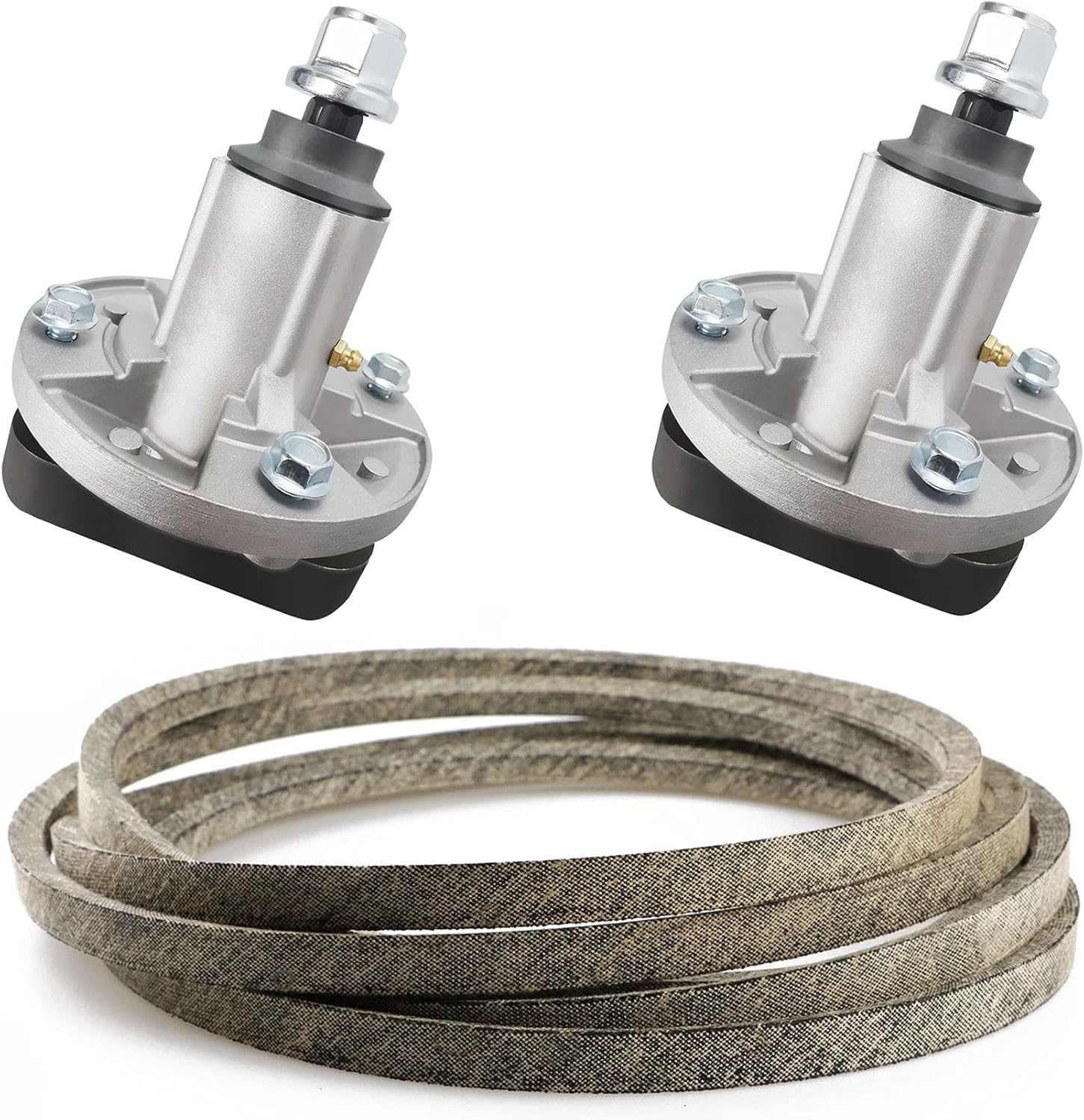 42" Deck Spindle Rebuild Kit with Belt for John Deere L110 L118 L120 L108 L111, Includes 2 Spindles for GY20050 GX20250 GY20785 GY20995, 1 1/2"x104" Belt for GX20072 GY20570