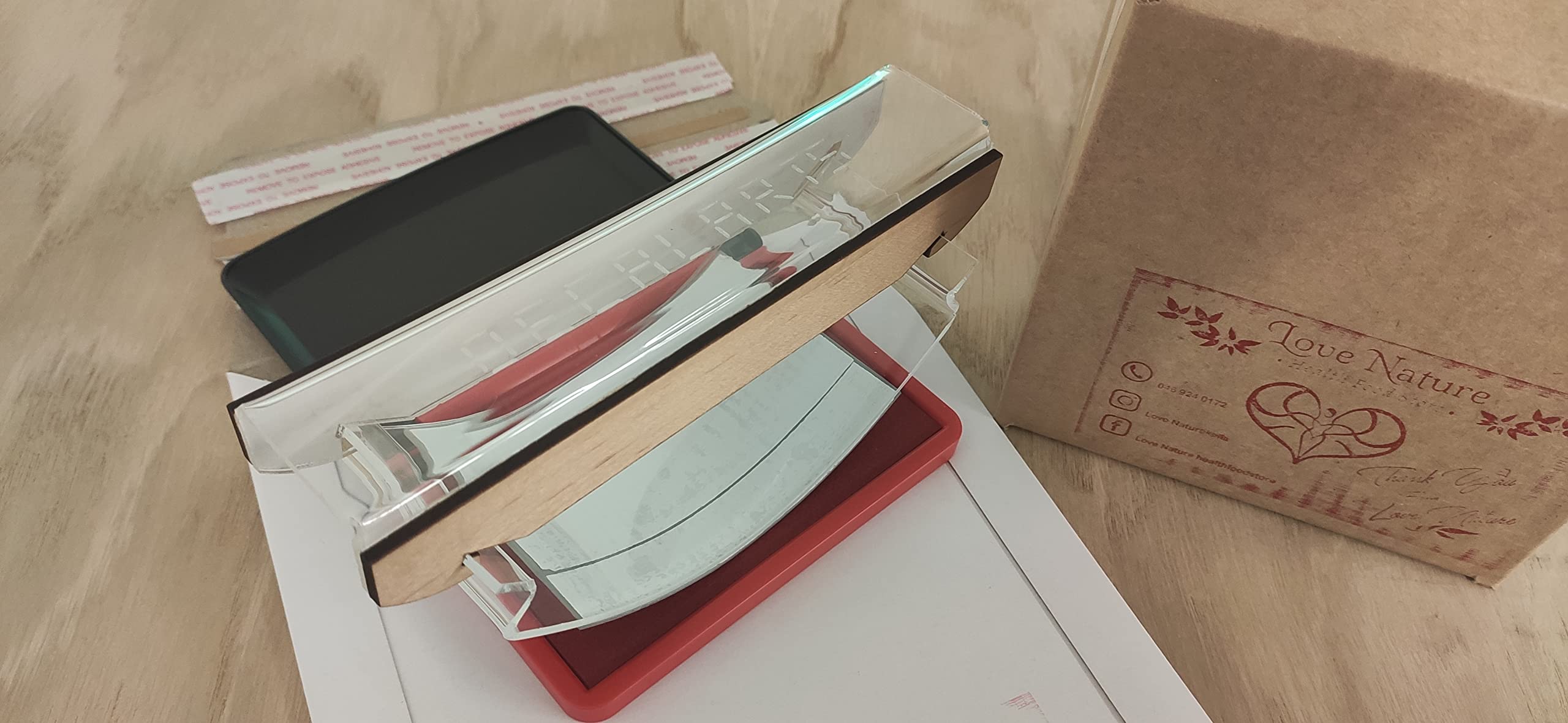 Timbro swing su misura, acrilico personalizzato/timbro di legno per imballaggio, buste, sacchetti di carta.