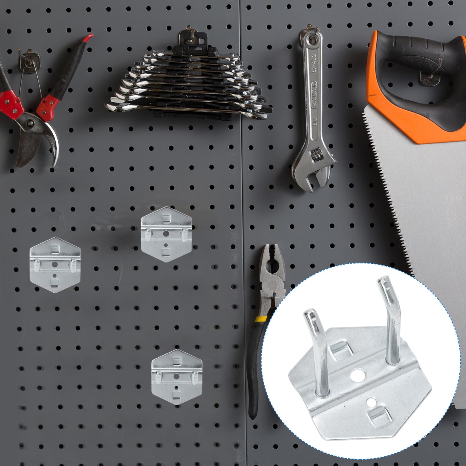 Mipcase Lot De 12 Crochets Pour Panneau Perforé Crochet Suspendu À L’Outil En Acier Avec 12 Vis Pour Garage Atelier Rangement Mural D’Outils