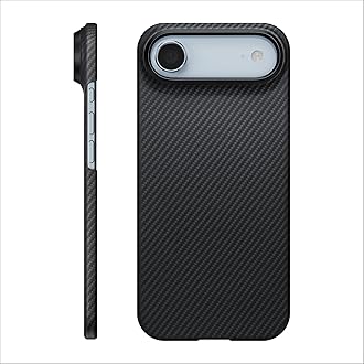 for iPhone Air Case 6.5", Compatible with MagSafe, Ultra-Slim Case with Caseless Touch Feeling, 600D Aramid Fiber Woven, Black/Grey(Twill)