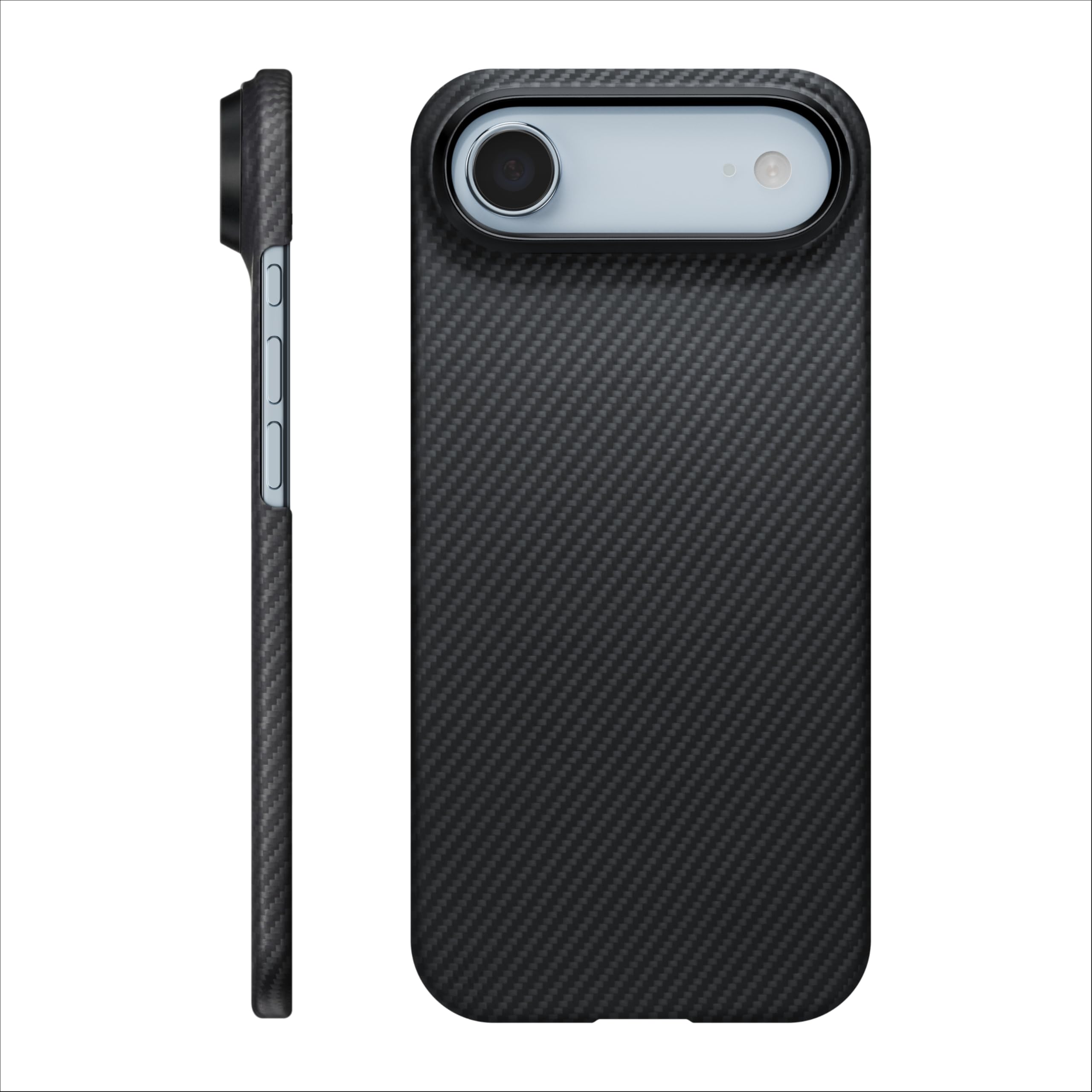 pitakafor iPhone Air Case 6.5", Compatible with MagSafe, Ultra-Slim Case with Caseless Touch Feeling, 600D Aramid Fiber Woven, Black/Grey(Twill)