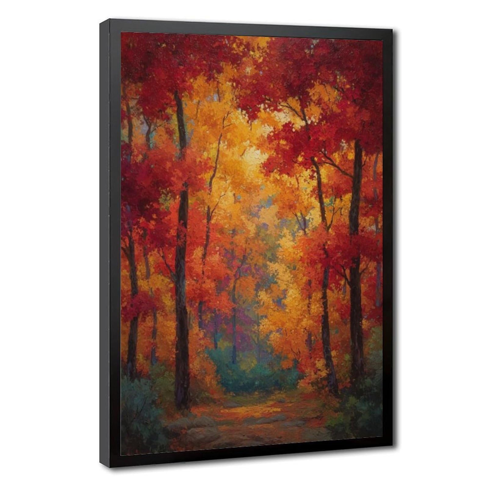 Bareronor Purple Fiery Autumn Colors Forest Canvas Poster Bedroom Decor Landscape Office Room Decor Gift 12" L X 18" W