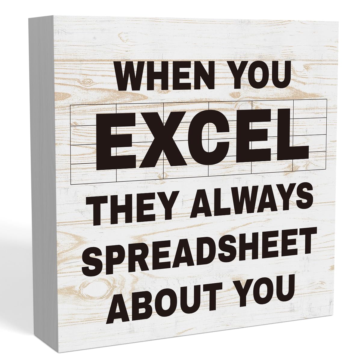 Photo 1 of When You Excel They Always Spreadsheet about You Sign, Funny Spreadsheet Gift for Coworker, Tax Accountant Gifts, CPA Gifts, Funny Office Signs, Rustic Cubicle Shelf Accessories Decor 5 X 5 Inch