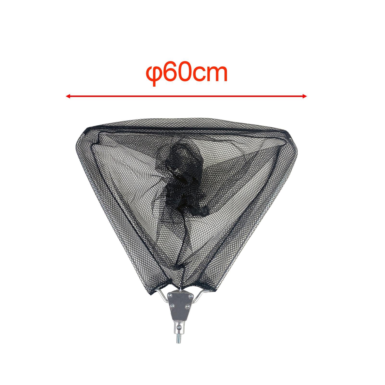 Rete da Pesca con Maglia in Nylon Resistente E Testa Triangolare in Acciaio Inox Rete Pieghevole Portatile per Sbarco Pesci Rete per Rilascio Pescator, 60 cm