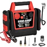 Car Battery Jump Starter-1000Amp 12V Lead-Acid Battery Jump Box with 260PSI Air Compressor, 10000 mAh Portable Power Station, Jump Pack for Vehicles Up to 5L Gas or Diesel