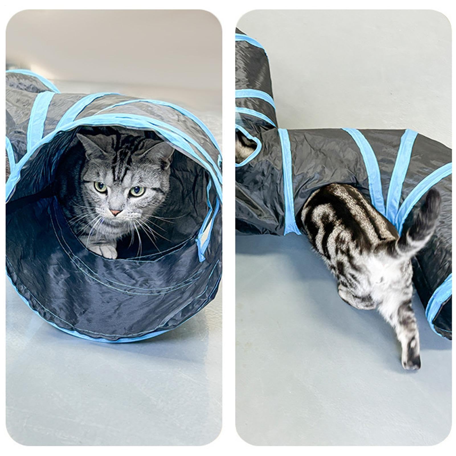para Gatos – Interactivo de Piel de Gato, Tubo de Juego Plegable, de Actividad para Gatitos, Cachorros, Conejos, Interior y Exterior, enriquecedores Accesorios de Juego