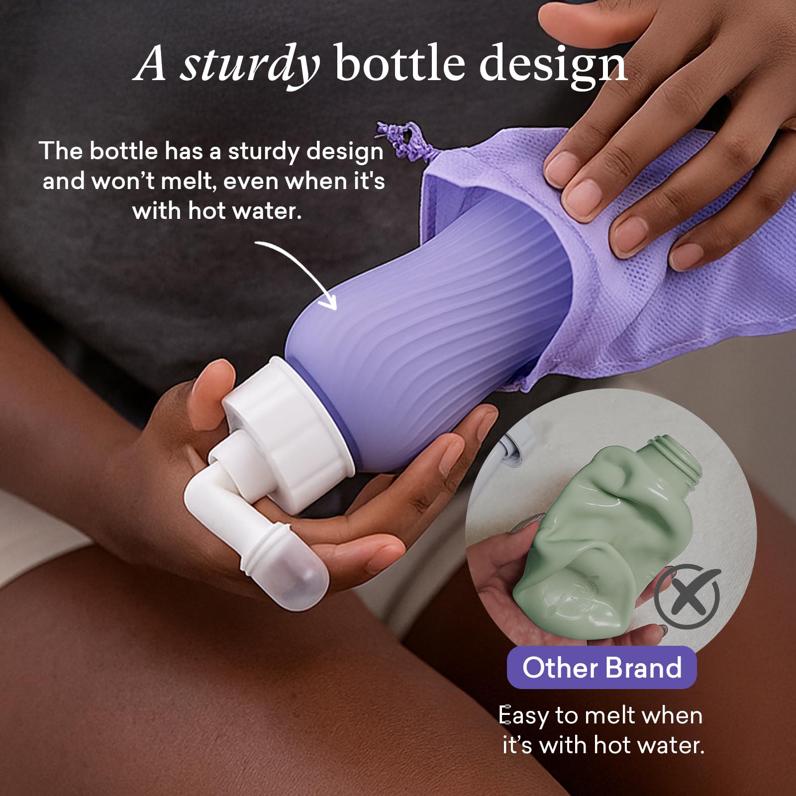 PurComfy Upside Down Peri Bottle for Postpartum Care Essentials, Portable Bidet Travel for Postpartum Perineal Cleansing and Recovery, Peri Bottle for Women, Men, and New Moms, 11 oz