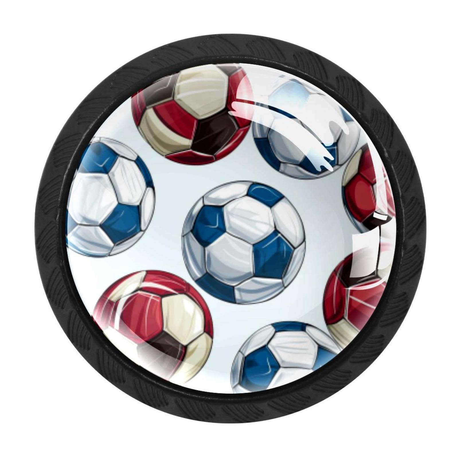 Chenzzzz Multicolored 04 4 Pack Football Soccer Kitchen Cabinet Knobs Drawer Knobs Door Dresser Handles For Personalized Gifts Great For Any Occasion