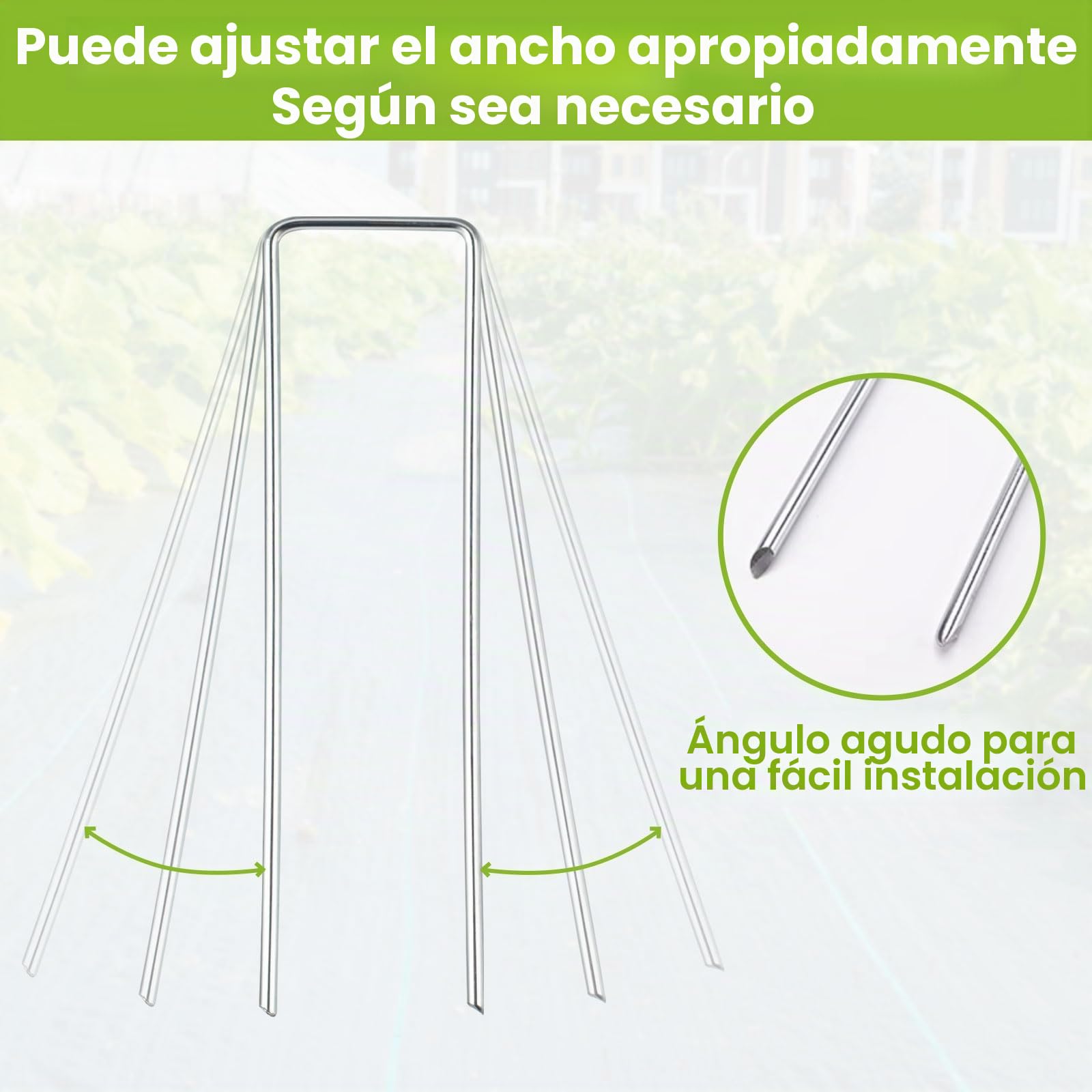 Velway 100 Grapas de Jardín con 100 Arandelas - Anclaje de Tierra para césped Artificial Malla Antihierbas Valla y Red Clavos de Acero Inoxidable Galvanizados - 150 x 36 mm - Ø 3 mm