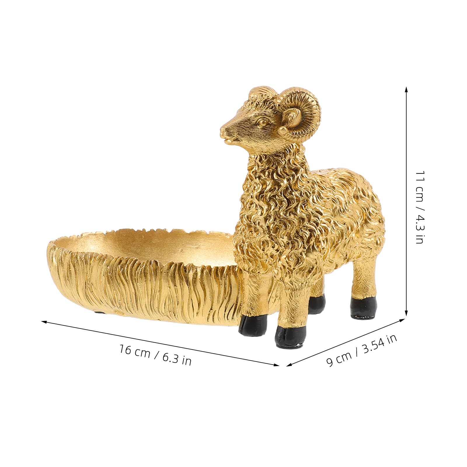 UKCOCO Bandeja de Escritorio para Joyas con Figura de Oveja, Escultura de