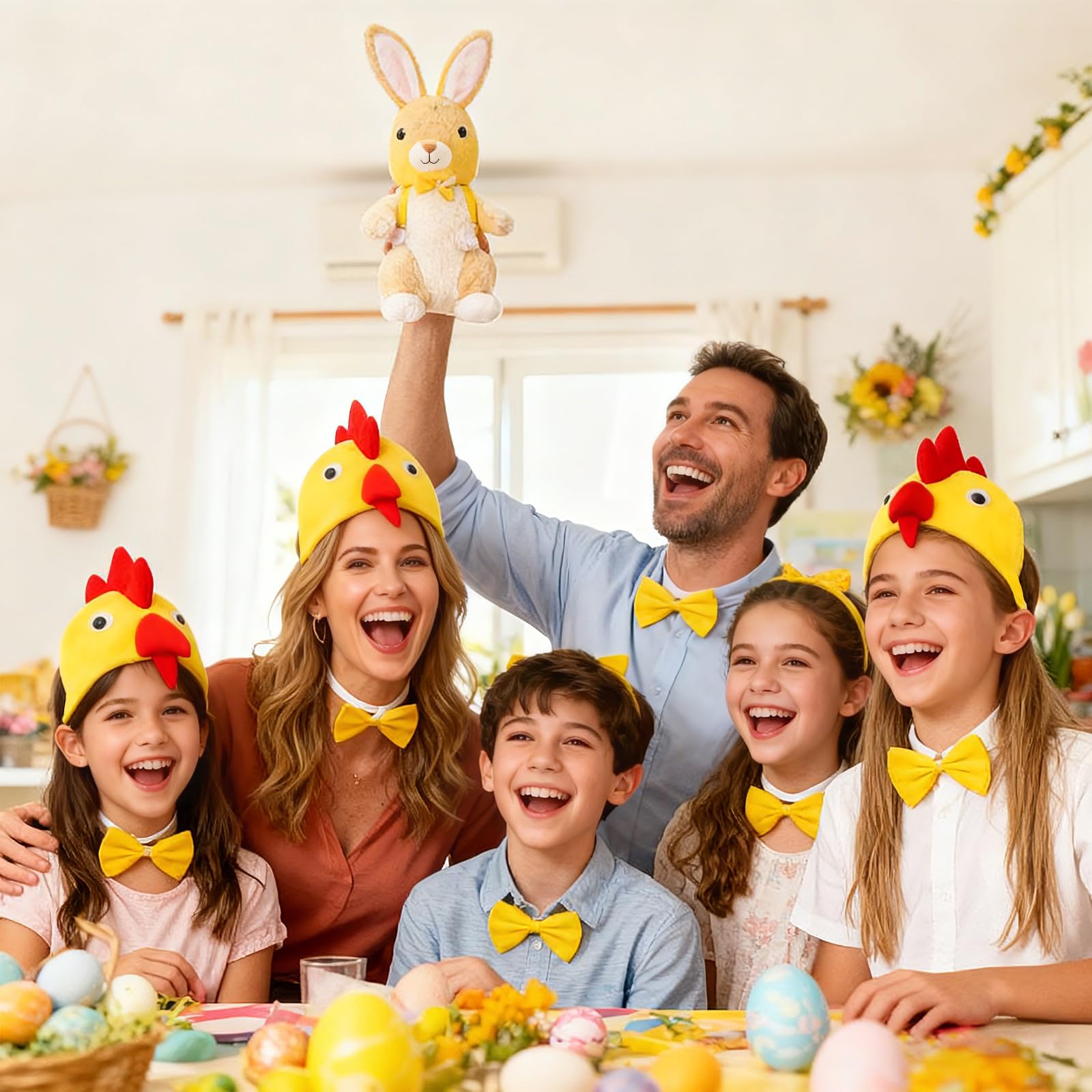 QiiWuic 3Pcs Chicken Costume, Yellow Chicken Hat,Bow Tie and Tail - Image 4