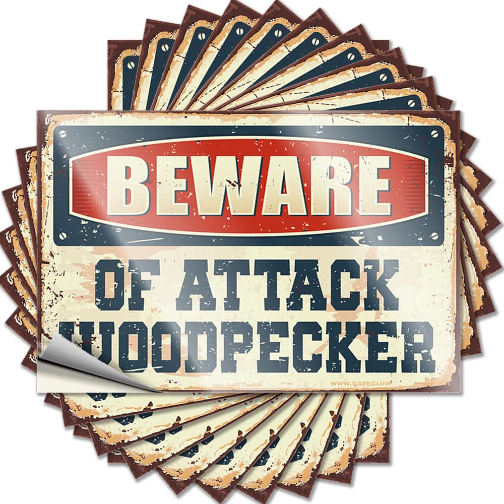 Tattoos Teen Bedroom Decor Custom Stickers, Accessory Waterproof Beware of Attack Woodpecker for Hydro Flask | Spicy Vinyl Decals for Gathering Holiday Gift(12X18CM)